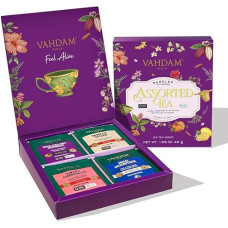 VAHDAM, arbatos rūšių dovanų rinkinys (24 arbatos), be glitimo ir GMO, vaistažolių arbata, žalioji arbata, 