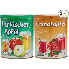 Set of 2 Gift Boxes ottoman Turkish Apple Tea and Pomegranate Tea 300 g Instant Drink with Pomegranate & Apple Flavour