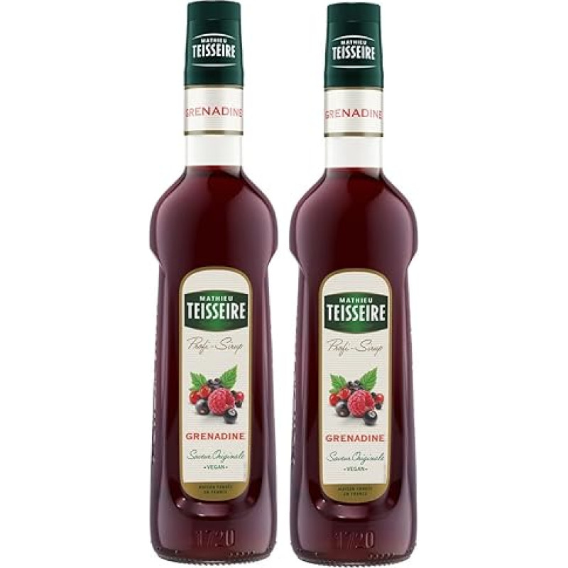 Mathieu Teisseire Grenadine Drinks Syrup 0.7 L Cocktails (Pack of 2)