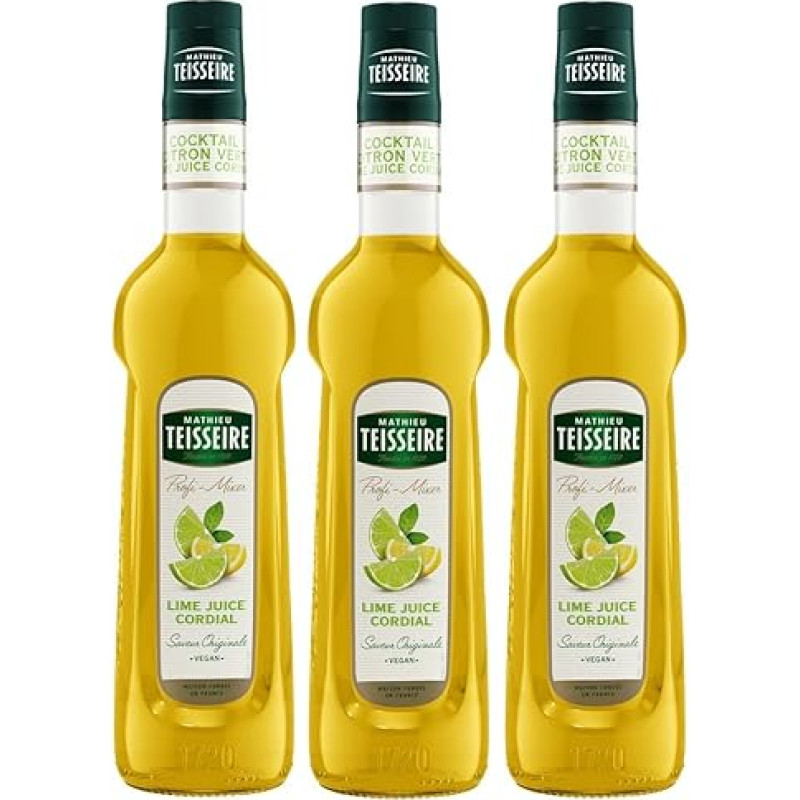 Mathieu Teisseire Drinks Syrup Lime Juice Cordial 0.7 L - Cocktails (Pack of 3)