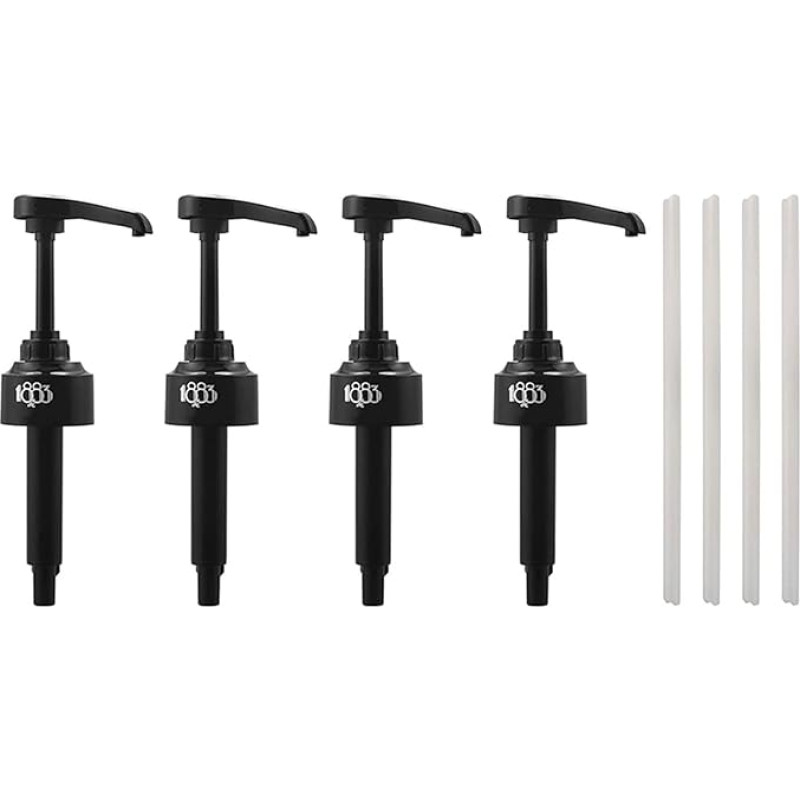 Set mit 4 Sirupspendern, 8 ml, Spenderköpfe, Kaffeesirup für Cafés und Zuhause