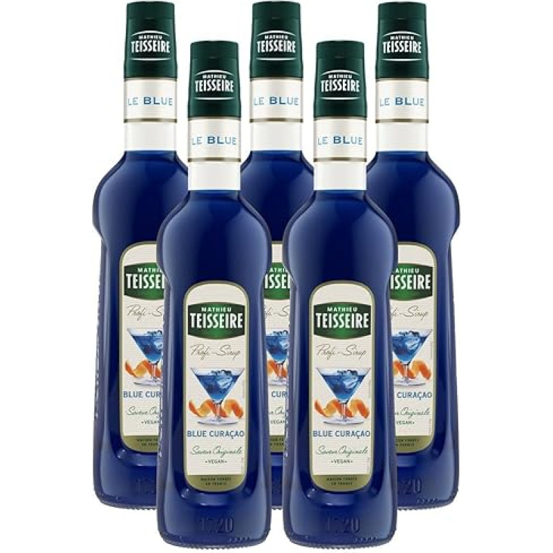 Mathieu Teisseire Drink Syrup Blue Curacao 0.7 L Cocktails (Pack of 5)