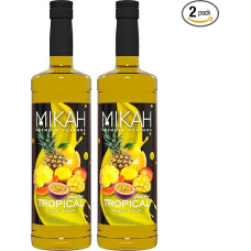 Mikah - Premium Flavors - Tropical (Tropische Früchte) x2 | Sirup für Getränke und Desserts | Professionelle Verwendung | 2 buteliukai po 1 litrą (2 x 1000 ml)