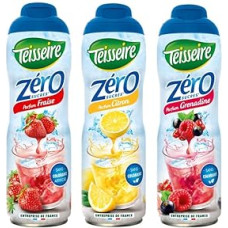 3 sirupai be cukraus Braškių citrinų grenadinas 3 x 0,6 l