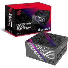 ASUS ROG Strix 1000 W Platinum maitinimo šaltinis, 80 Plus Platinum, ATX 3.1, Cybenetics Lambda A+, GAN Mosfet, GPU-First Intelligent Voltage Stabilizer, 10 metų garantija