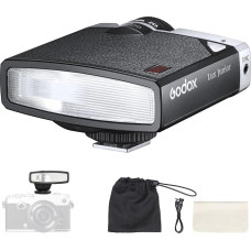 Godox Lux Junior Retro Camera Flash 6000K±200K CCT A/M Mode 1/1-1/64, 7 Stages on Camera Flash, 28mm Focal Length Replacement for Canon Nikon Sony Fuji Olympus Hot Shoe Cameras