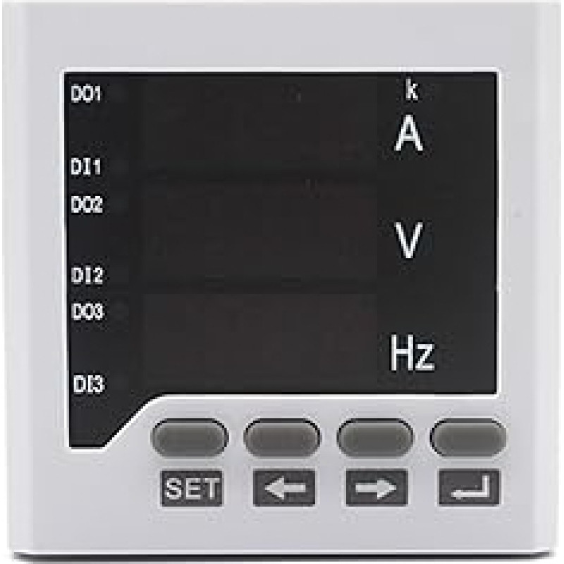 1-Phasen-Digital-Multifunktionsmessgerät AV-HZ-Einbaumessgerät AC0-5A 450V 45-65 Hz Ampere Spannung Frequenz-Einbaumessgerät (Color : RS485 communication, Size : 72 * 72mm)
