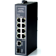 WIWAV WDH-9GT1GF-POE 10/100/1000Mbps Unmanaged Gigabit 10-Port PoE Industrial Ethernet Switches with DIN Rail/Wall Mount (UL Listed, Fanless, -30℃~75℃)