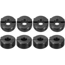 sourcing map 8 Stück doppelt geteilte Schaftmanschette für 1/4-Zoll-Schaft, zweiteiliger Klemmkragen, 11/16 Zoll Außendurchmesser, 5/16 Zoll Breite, Schwarzoxid-Stahlschlossklemme, Stellschrauben-Stil