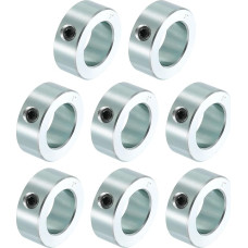sourcing map 8-teiliges Set Schraubenmanschetten, 2,5 cm Bohrung, Karbonstahl, Schaftmanschetten, 3,8 cm Außendurchmesser, 1,6 cm Breite, Schlossachsenmanschette für Linearstangenwellenführung