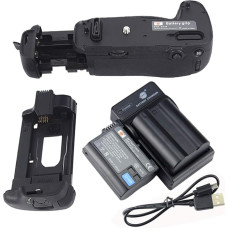 DSTE 2 x EN-EL15 baterija + USB įkroviklis su MB-D16 baterijos rankena, suderinama su Nikon D750 DSLR skaitmeniniu fotoaparatu