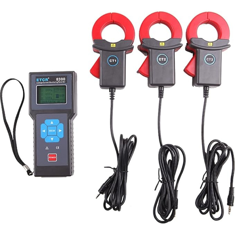 Multimeter, Digital Clamp Leakage Current Meter ETCR8300 Three-Channel Leakage Tester Meter Current Monitoring Recorder,Sicher und zuverlässig