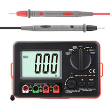 YIWENG LCD Backlight Digital Insulation Resistance Meter DC 250V/500V/1000V AC 750V Multifunction Insulation Resistance Meter Kit with Strap/Protective Cover/Cloth Bag