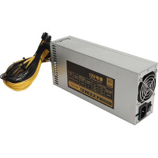 ASHATA 2000 W Mining Power Supply, Supports 8 GPUs GPU Mining Power, Single Channel 2U Power Supply, PC Mining Power Supply with Fan, 10 x 6 Pin