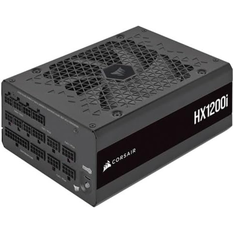 CORSAIR HX1200i ATX Power Supply, Fully Modular Ultra Low Noise ATX Power Supply, ATX 3.0 and PCIe 5.0 Compliant, Fluid Dynamic Bearing Fan, Corsair iCUE Software Compatible, 80 PLUS