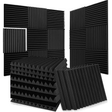 Pluuttiem 52er-Pack Akustikschaumstoffplatten, 1 X 12 X 12, Schalldichte Schaumstoffplatten für Wände