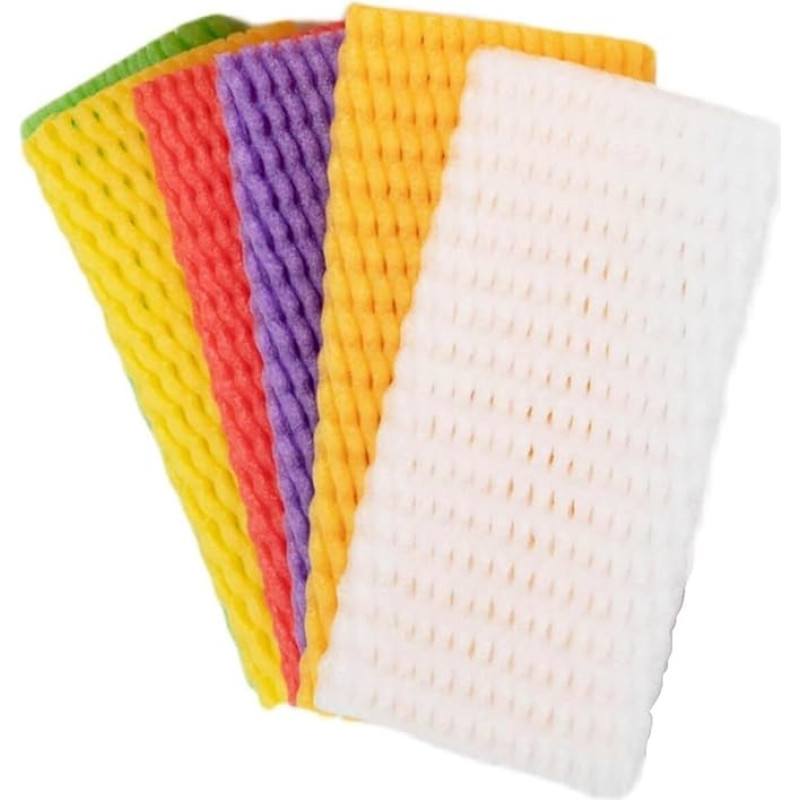 RSRSR Schaumstoff-Netzhülle, Obst-Netzabdeckung, 290 Stück, Farbe, stoßfest, Schutzhülle, Gemüseverpackung, Orange, Kiwi-Traube, Anti-Quetsch-Beutel (dydis: Orange)(Black)