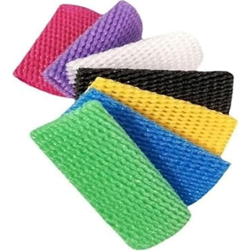 RSRSR Schaumstoff-Netzhülle, 20/50 Stück, Obst-Netzabdeckung, Sieben Farben, 14 x 7 cm, stoßfeste Schutzhülle, Gemüseverpackung, Orange, Kiwi, Traube, Anti-Quetsch-Beutel (50 Stück)(50pcs)