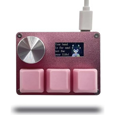 BTXETUEL SayoDevice O3C OSU Keyboard, Quick Trigger Hall Switch, Magnetic Linear Switches, Keyboard with Button and Screen, Copy Paste Shotcut, Macro Hotswap Mini Keyboard, Pink