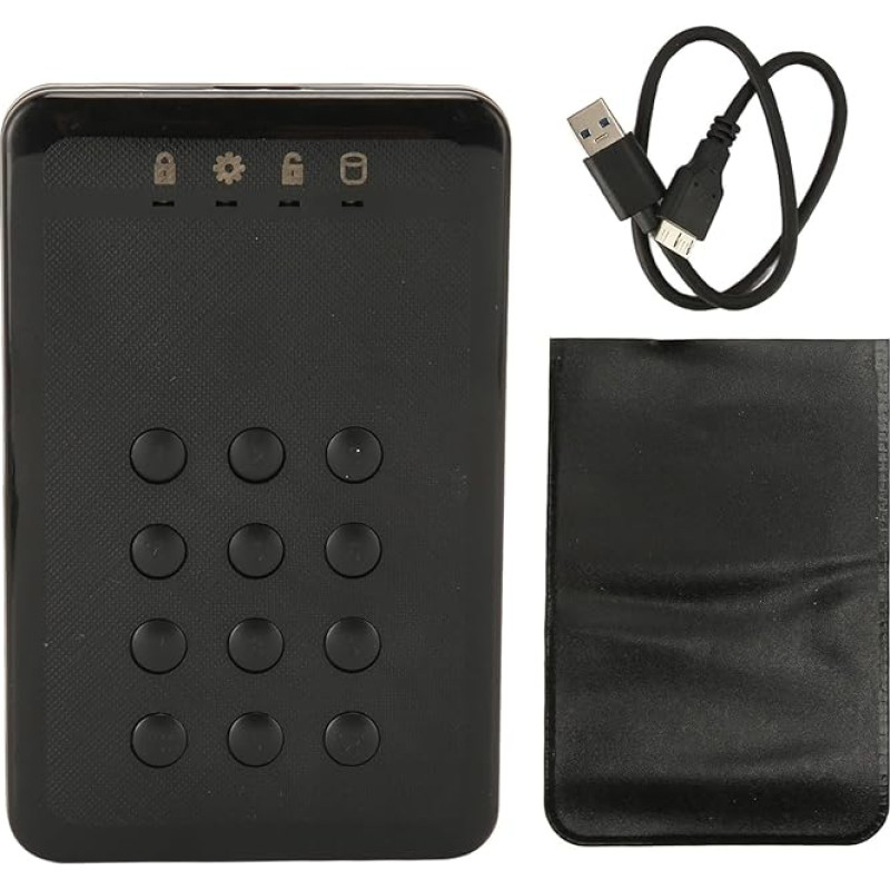Annadue Hardware Encrypted Portable External Hard Drive Enclosure, PIN Authentication, Real-time Encryption, High Speed Transmission, USB 3.0, Robust and Waterproof
