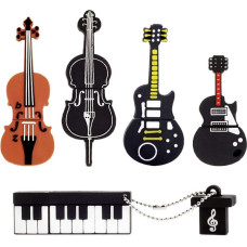 LEIZHAN 5 x 16 GB USB atmintinė Didelio greičio silikoninis muzikinis instrumentas Karikatūra Flash Memory Stick Pen Drive Nešiojamasis kompiuteris PC Windows