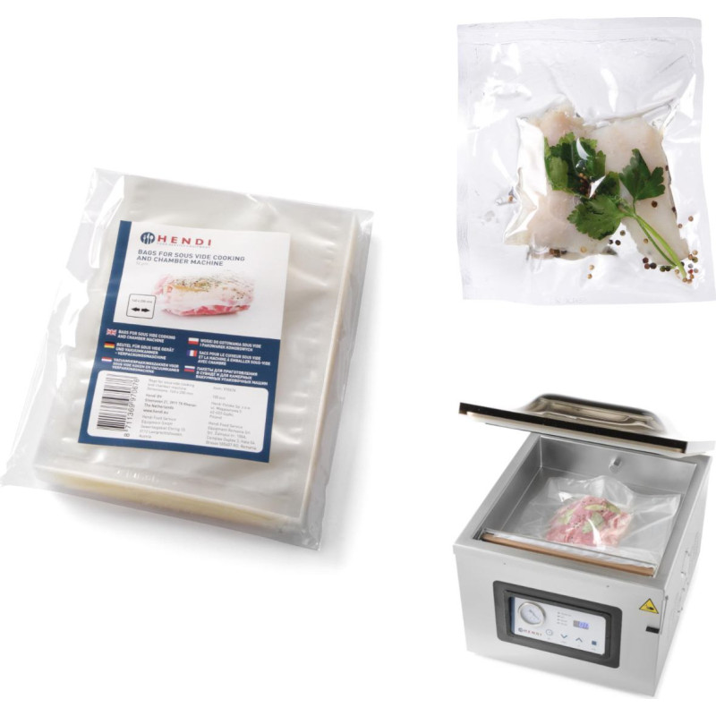 Hendi Sous vide cooking bags and for vacuum chamber packers 150x250mm 100pcs.