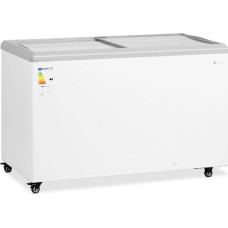 Royal Catering Glass chest freezer with lock for frozen ice cream 360 l 297 W
