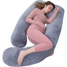 Kaip AWESLING nėštumo pagalvė, U formos viso kūno pagalvė, slaugos pagalvė, paramos ir nėštumo pagalvė nėščioms moterims su nuimamu užvalkalu (tamsiai pilka) Medvilnė