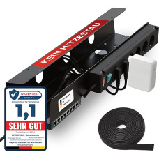 Tvirtas 60 cm ilgio kabelių dėklas tinklo komutatoriui, maršrutizatoriui, prijungimo stočiai, stalo komplektui, kabelių kanalas, juodas, kabelių tvarkymas žaidimų kambaryje