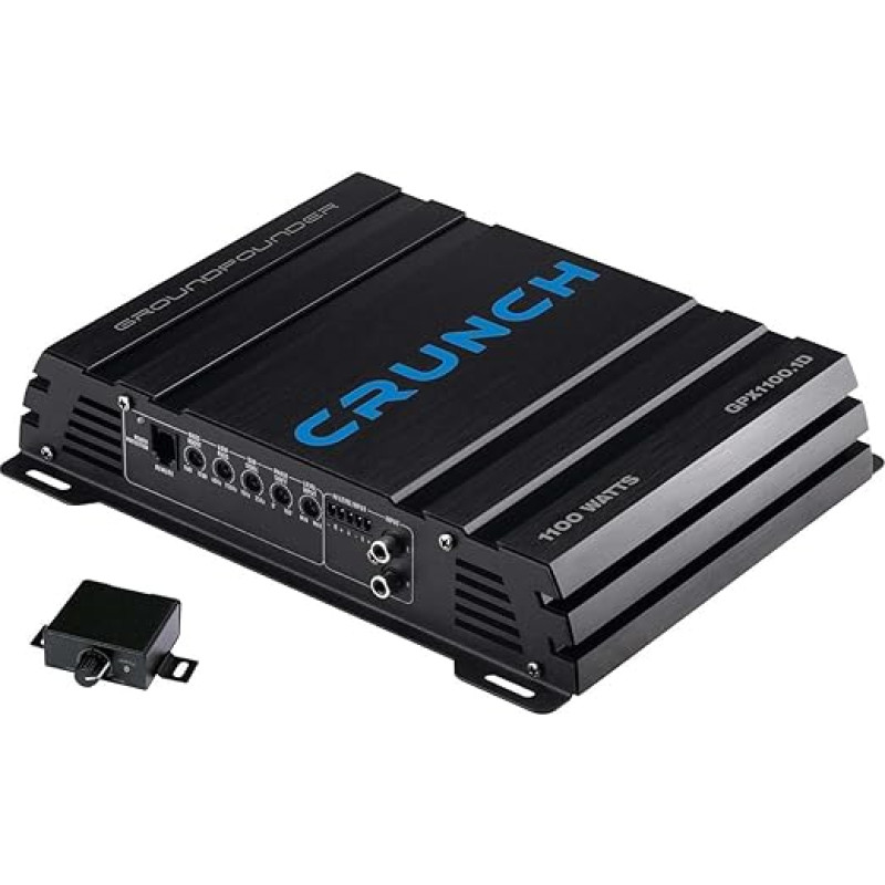 Crunch GPX1100.1D 1-Channel Power Amplifier with Bass Level Remote Control Monoblock Amplifier