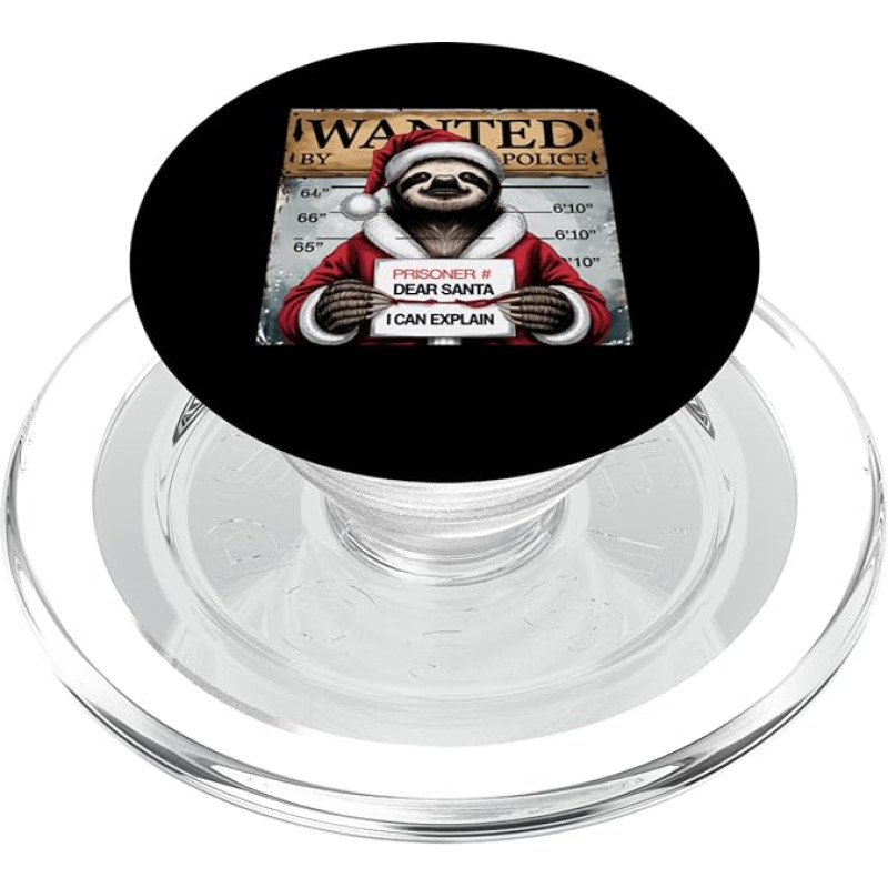 Weihnachts-Faultier Weihnachtsmann Xmas Holiday Wanted Police Funny PopSockets PopGrip für MagSafe