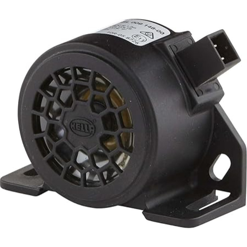 HELLA 3SL 009 148-001 Back-up Alarm - 90dB(A) - Frequency Range: 1200Hz - Bolted - Plug: AMP - Quantity: 1