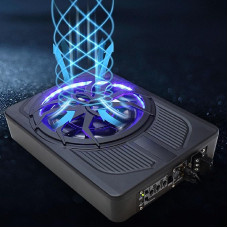 Fabater 10 Inch 800 W Slim Underseat Car Subwoofer with Blue LED Ambient Light, Excellent Heat Dissipation, Reliable Performance and Wired (Colourful Ambient Light with