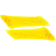 Kabelbinder, gelb, 370 mm x 7,6 mm, robuste Nylon-Kabelbinder, sichererer selbstschließender Mechanismus, Kunststoffbinder für Zuhause, Büro, Garten, Garage, Werkstatt, Heimwerker, Gelb, 100 Stück