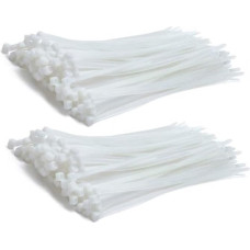 Kabelbinder, 370 mm x 3,6 mm, Premium-Nylon, sicherer selbstschließender Mechanismus, Kunststoffbinder für Zuhause, Büro, Garten, Garage, Werkstatt, Heimwerker, Mehrzweck, Weiß, 100 Stück