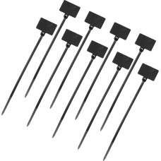 sourcing map Kabeletikettenmarker, Nylon-Kabelbinder, 21,6 cm, beschreibbare, selbstsichernde Drahtetiketten, Kabelbinder für Organisationsmarkierung, Schwarz, 100 Stück