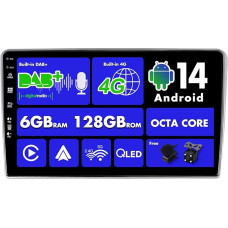 SXAUTO Android 14 - Integruotas 4G LTE DAB - 6G + 128G - Automobilinis radijas Toyota Avensis (2002-2008) - Dviejų juostų WiFi - CarPlay Android Car - Kamera + MIC - DSP vairo valdymas - QLED 9 colių 2 DIN 8