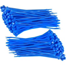 Kabelbinder, 200 mm x 2,5 mm, Premium-Nylon, sichererer selbstschließender Mechanismus, kleiner Kunststoffbinder für Zuhause, Büro, Garten, Garage, Werkstatt und Heimwerker, Blau, 100 Stück