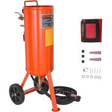 VEVOR mobilus smėliavimo įrenginys 37L smėliavimo sistema 2,3 m darbinė žarna Smėliavimo įrenginys 60-110PSI darbinis slėgis Idealiai tinka rūdims, dažams, dėmėms šalinti ir dideliems plotams poliruoti