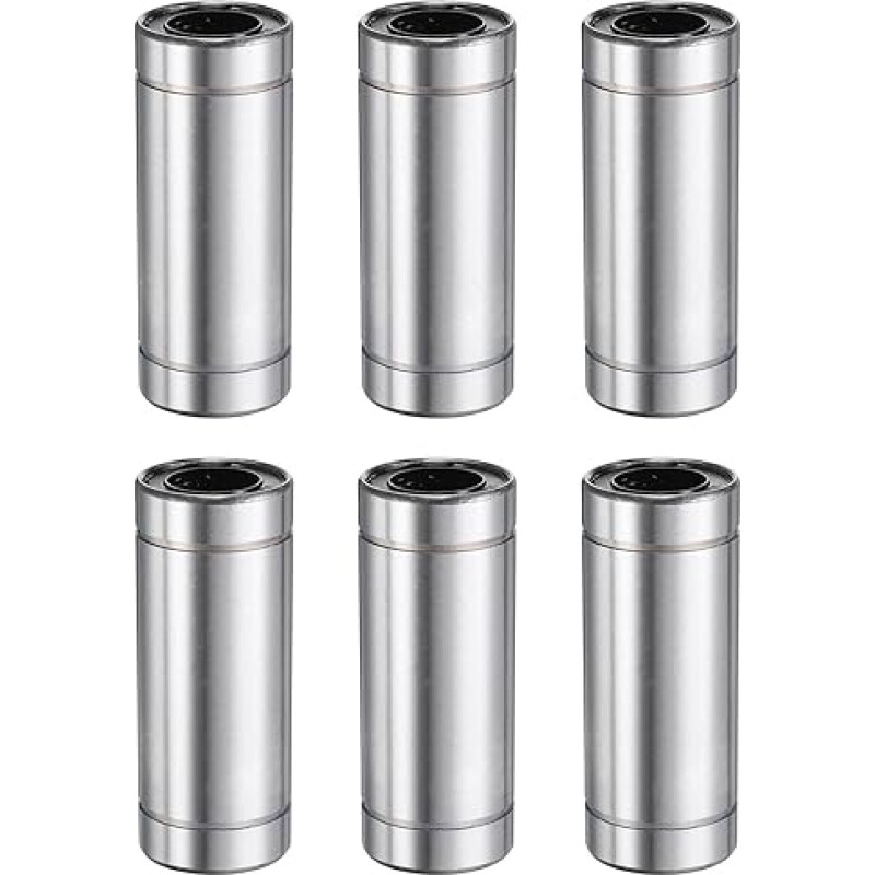 QUARKZMAN LM16LUU Linear Bearings 16 mm Bore 28 mm OD 70 mm Length Linear Ball Bearings Double-Sided Rubber Sealed Bearing Steel for CNC Machine 3D Printer Food Packaging Machine Pack of 6