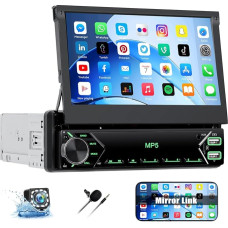 CAMECHO automobilinis radijas 1 DIN su belaidžiu 