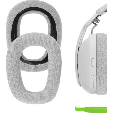 Geekria Comfort Replacement Mesh Ear Pads for Logitech Zone Vibe 100 Headphones - Compatible Repair Parts - Grey