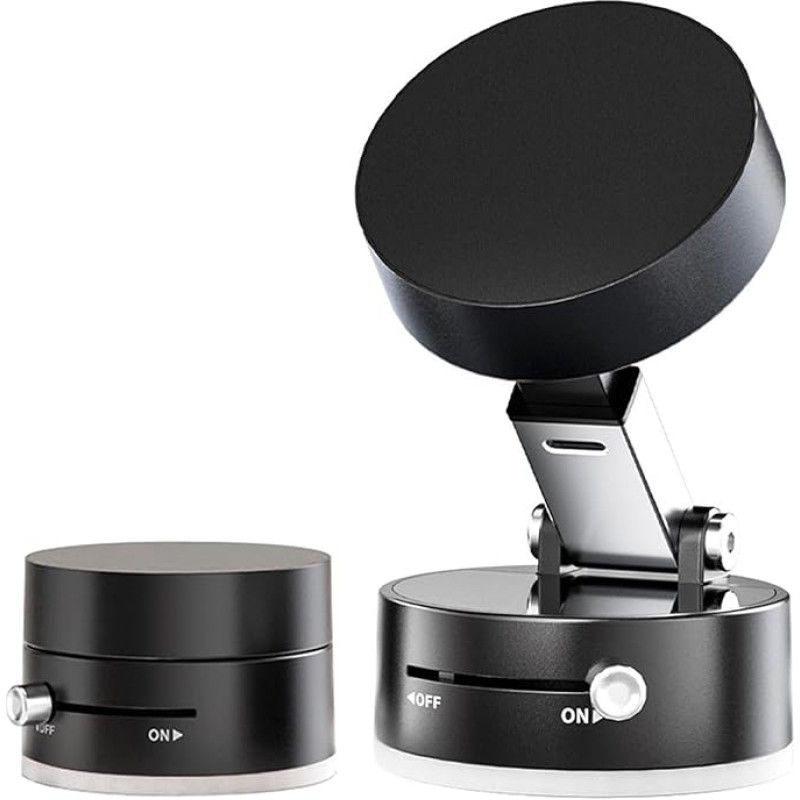 Vacuum Suction Magnetic Holder, Vacuum Suction Cup Magnetic Mobile Phone Holder, Foldable & Retractable Vacuum Mobile Phone Holder with Suction Cup, Universal Magnetic Mobile Phone Holder for Car, Gym