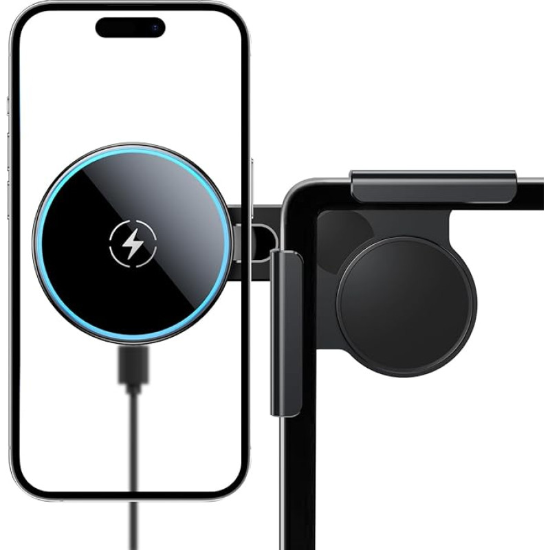 LANTU Qi2 Certified 15W Mobile Phone Holder for Tesla Model 3/Y/X/S MagSafe Mobile Phone Holder Car Magnet with 1M C-C Cable for iPhone 12-16 Series and MagSafe Case