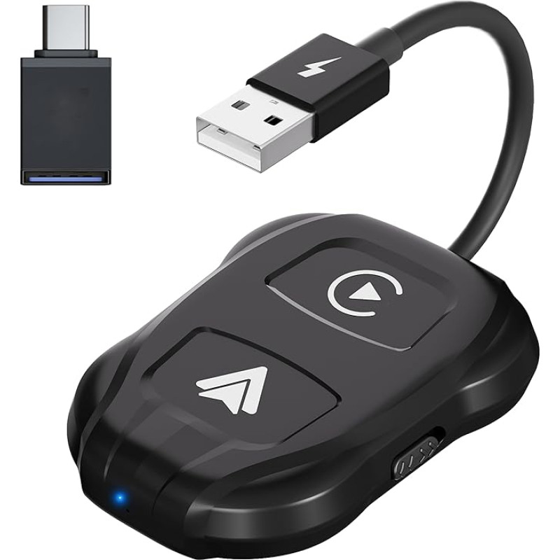 2024 Latest CarPlay and Android Car Wireless Adapter, 2 in 1 Wireless Carplay Android Car Adapter Convert Wired Carplay or Android Car to Wireless, Plug & Play, for iOS/Android