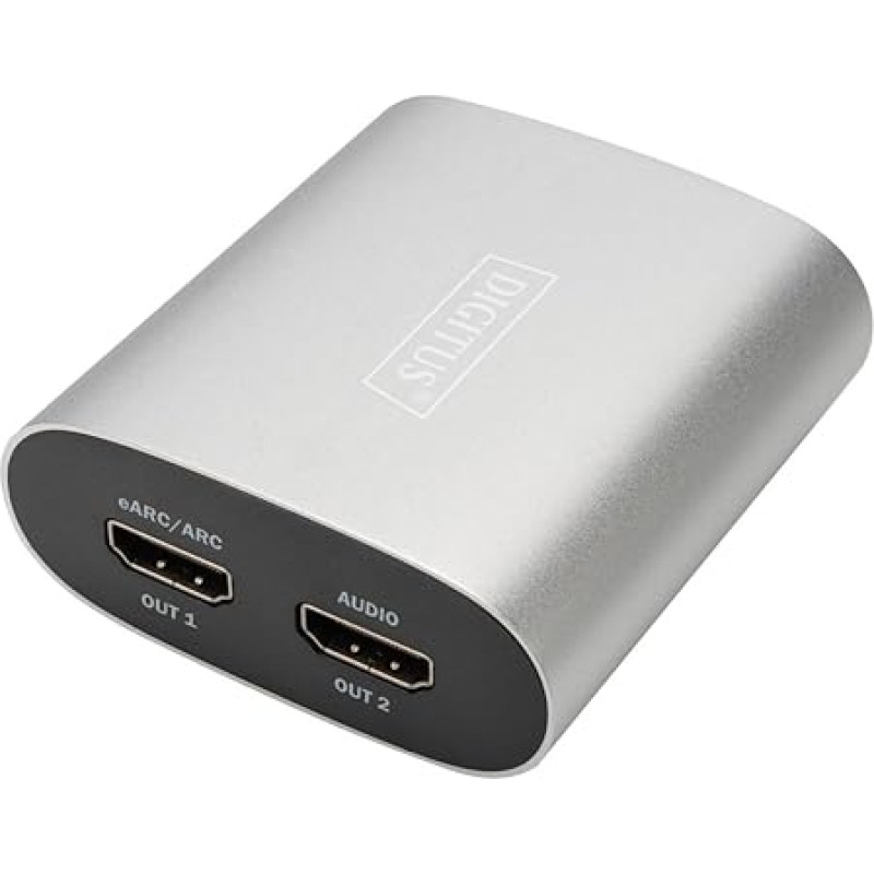 Digitus HDMI eARC Converter Extractor 0.5m Micro USB Cable Aluminum Housing Grey
