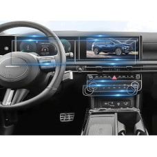 Tucson NX4 2025 Premium Navigation Film, Protective Film for H-yundai Tucson NX4 2025 12.3 inch, Nano Screen Protector, Scratch-Resistant Screen Protectors (Sat Nav + Cockpit + Air Conditioning