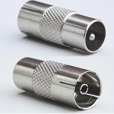 Televizoriaus vyriškos ir PAL moteriškos lyties 9,5 mm TV palydovinės antenos koaksialinio kabelio adapteris RF koaksialinis adapteris vyriškos lyties (TV M-F) 2 vnt.
