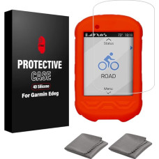 Garmin Edge 530/830 Case, Garmin Edge Silicone Case, Tempered Glass for Garmin Edge 530/830 Screen Protector Garmin Edge (Black/Red/Orange/Light Blue)