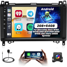 2+64G Android automobilinis radijas Mercedes Benz W169 W245 B160 B170 B180 B200 W639 Vito Viano W906 Sprinter Belaidis automobilis ir Android automobilis, 9 colių IPS jutiklinio ekrano radijas Bluetooth/GPS/ galinio vaizdo kamera/FM
